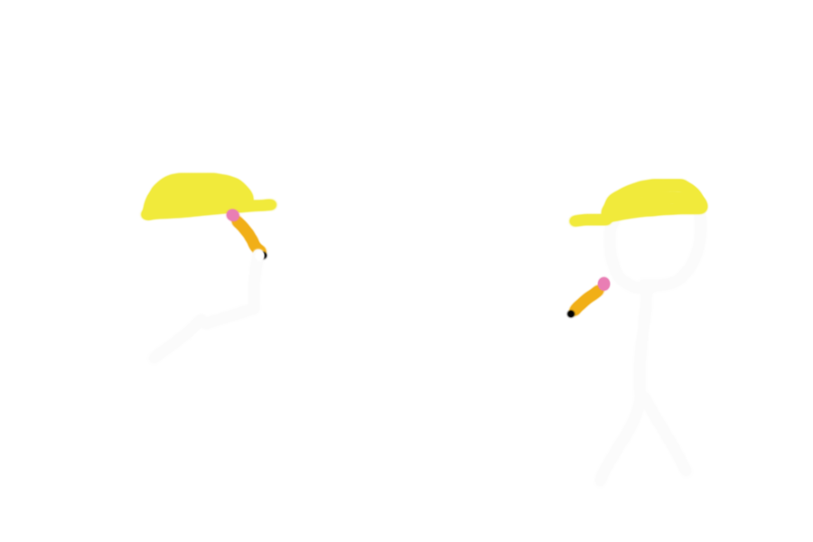 two stickfigure men working hard to get vighetti.com to the people!